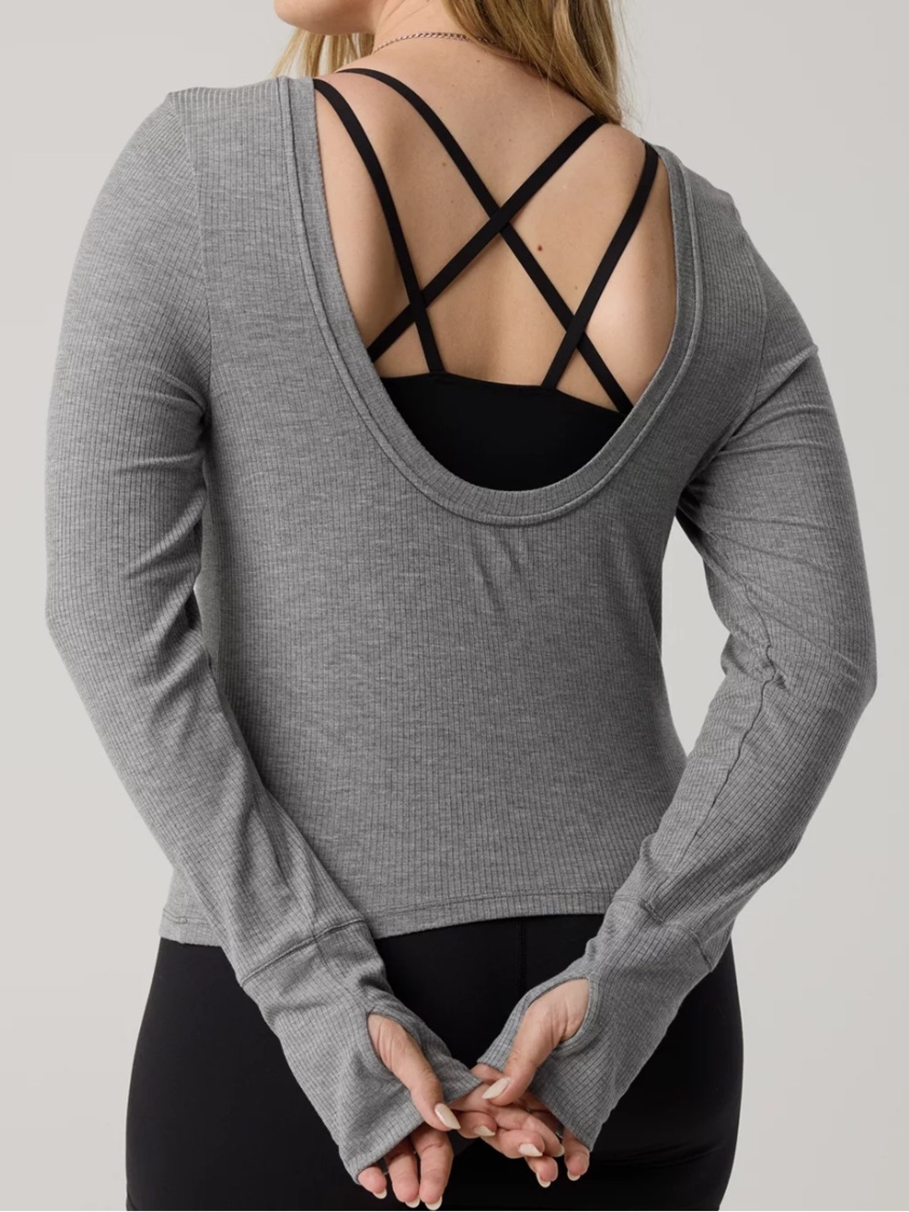 OFFLINE By Aerie Thumbs Up Ribbed Scoop Back T-Shirt